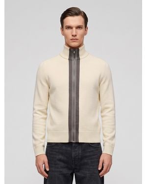 Gucci Wool Knit Sweater With Subtle Web - Natural