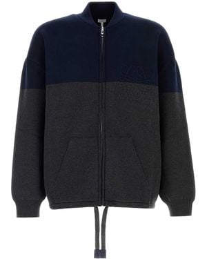 Loewe Two-Tone Stretch Cotton Blend Cardigan - Blue