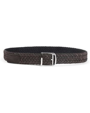 Brioni Coffee Braided Belt - Black
