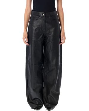 Remain Cocoon Leather Pants - Black