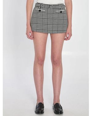 Self-Portrait Houndstooth Skirtpants - Gray