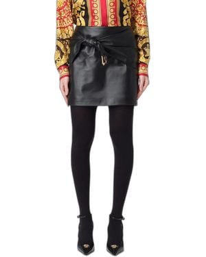 Versace Leather Mini Skirt - Black