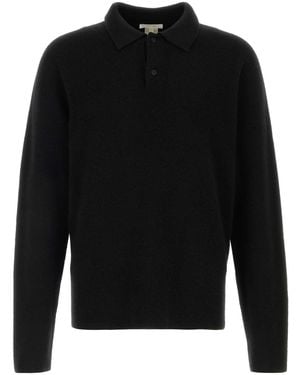 The Row Cashmere Tiger Polo Shirt - Black