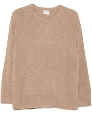 Closed Wool Crewneck Jumper - Natural