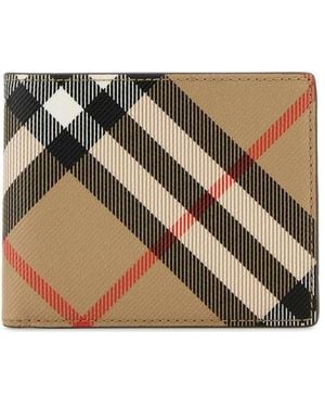 Burberry Check Slim Bifold Wallet - Metallic