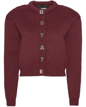 ROTATE BIRGER CHRISTENSEN Rotate Birger Christensen Cardigan With Letters - Red