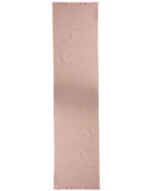 Gucci Fringed Floral Patterned Scarf - Pink