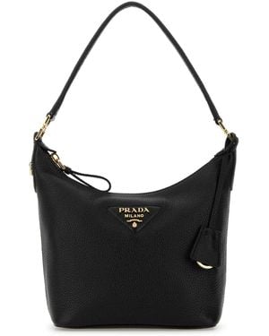 Prada Leather Shoulder Bag - Black