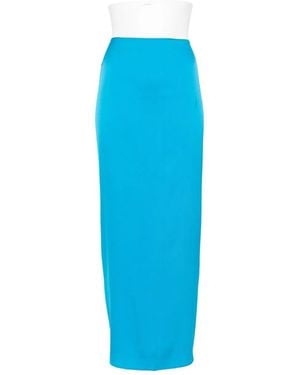 Silk95five French Tie Silk Skirt - Blue