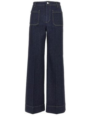 Victoria Beckham Alina Wide Leg Jeans - Blue