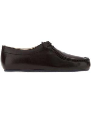 Jil Sander Dark Leather Lace-Up Shoes - Black