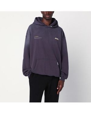 Represent Plum Cotton Hoodie With Logo - Blue