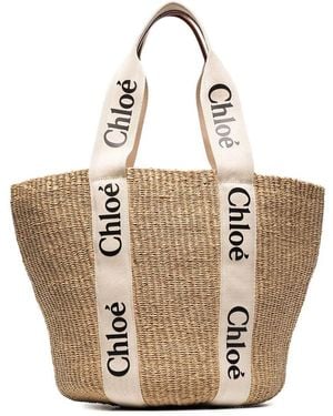 Chloé "Woody" Tote Bag - Natural