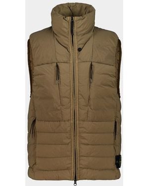 Stone Island Quilted Badge Logo Vest - Green