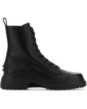 Tod's Leather Ankle Boots - Black
