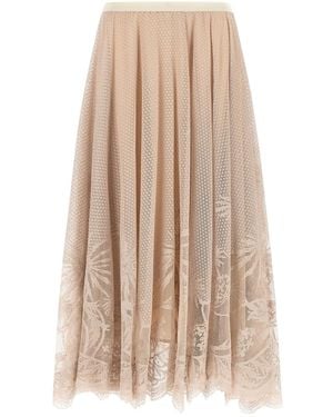 Fabiana Filippi Jacquard Lace Skirt - Natural