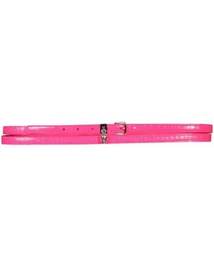 McQueen Double Belt With Skull And Pavè - Pink