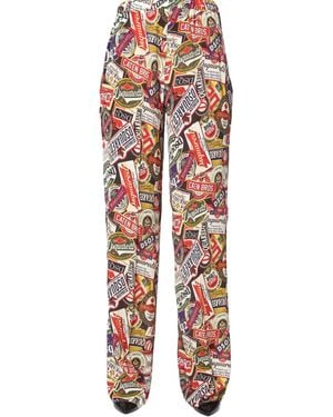 DSquared² Wide Trousers - Red