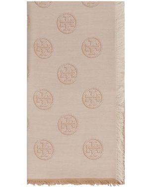 Tory Burch Wool And Silk Scarf - Natural