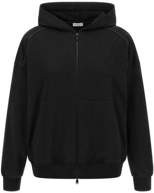 Brunello Cucinelli 'Shiny Trims' Hoodie - Black