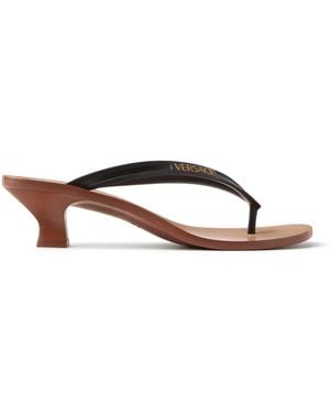 Versace Sophie Rubber Thong Sandals 40 Mm - Brown
