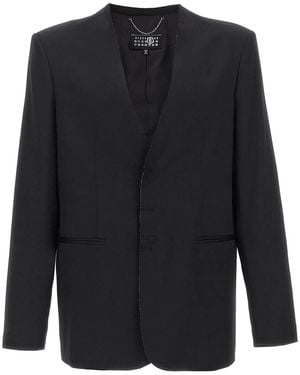 MM6 by Maison Margiela Single-Breasted Blazer - Black