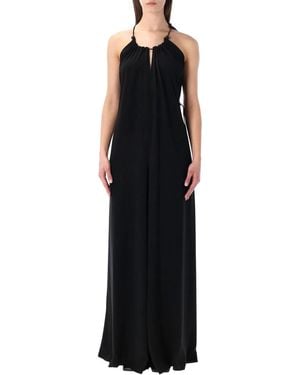 Max Mara Alamaro Fluid Satin Sleeveless Jumpsuit - Black