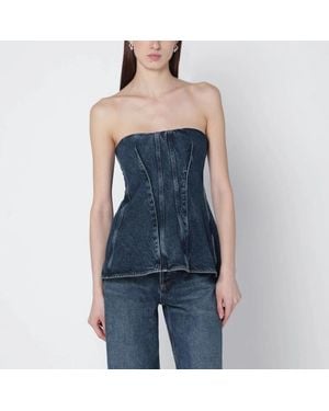 Agolde Lara Denim Corset - Blue