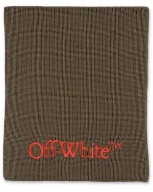 Off-White c/o Virgil Abloh Bookish Logo Knit Wool Scarf - Green