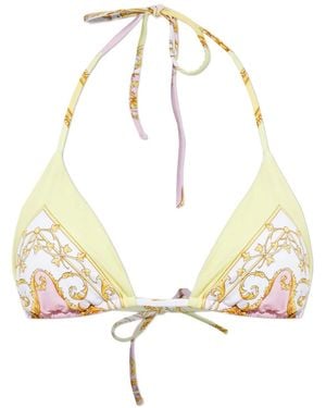 Versace Barocco Print Bikini Top - Metallic