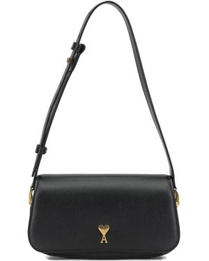 Ami Paris "Paris Paris" Small Shoulder Bag - Black