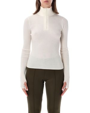 Frankie Shop Sade Knit Zip Jumper - White