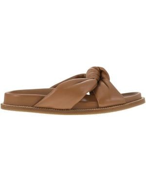 Fabiana Filippi Leather Trainers With Diamond Thread in