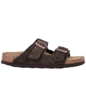 Birkenstock Arizona Suede Flat Sandals - Brown