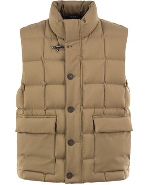 Fay Padded Technical Fabric Gilet - Natural