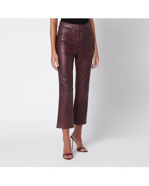 ROTATE BIRGER CHRISTENSEN Leather Flared Capri Trousers