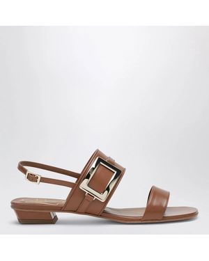 Roger Vivier Belle Vivier Leather Mules Cognac - Brown