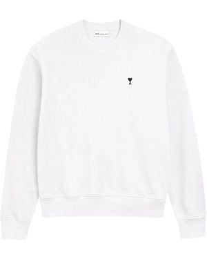 Ami Paris Contrasted Sweatshirt - White