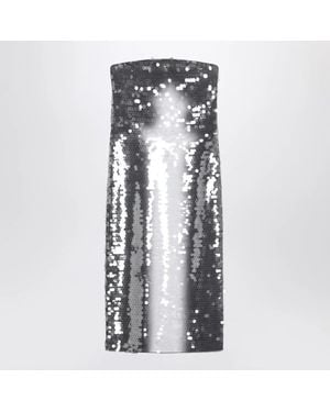 Sportmax Midi Dress With Gradient Sequin Effect - White