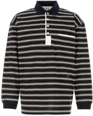 Bottega Veneta Striped Polo Shirt - Black