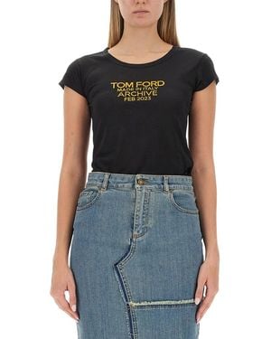 Tom Ford T-Shirt With Logo - Black