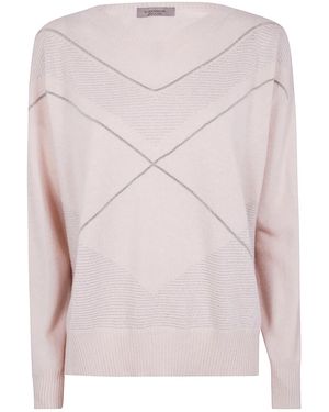 D.exterior V Neck Intarsio Lux Jumper - Pink