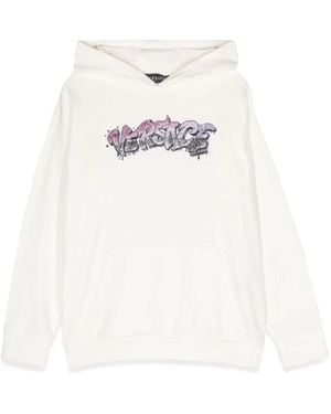 Versace Logo Hoodie - White