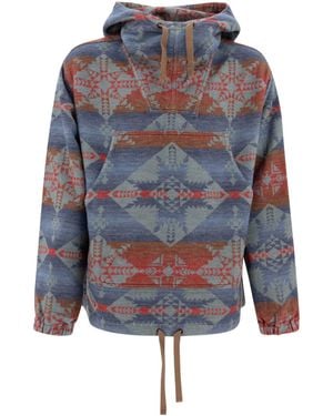 Beams Plus Mil Smock Jacquard Shaggy Jackets And Coats - Blue