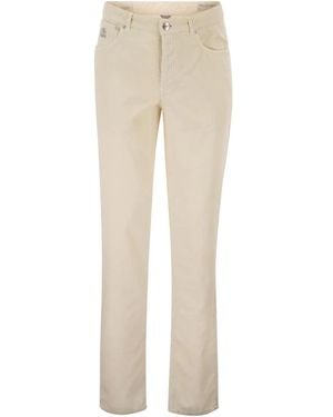 Brunello Cucinelli Five-Pocket Cotton Corduroy Trousers - Natural
