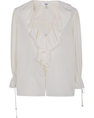 Chloé Top A Maniche Lunghe - White