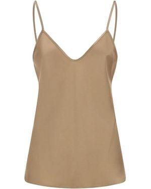 Max Mara Msecomma – Fluid Satin Camisole Top With Slim Straps - Brown