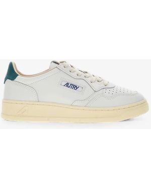Autry Perforated-Toe Leather Low-Top Sneakers - White