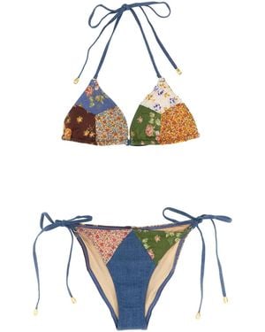 Zimmermann 'Lucky Cotton Mini Tri' Bikini - Metallic