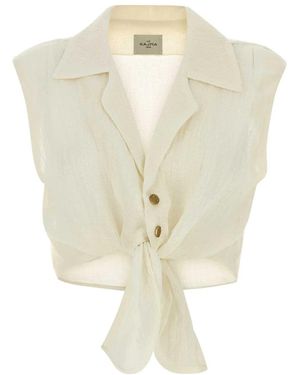 LeKasha Sleeveless Knot Shirt - Natural